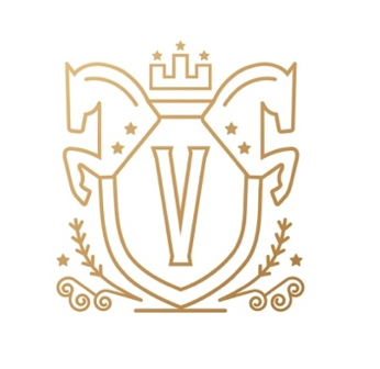 Elegant Crest Logo Featuring Horses, Stars, And A Shield With A 'V' For Crescendo Consulting.
