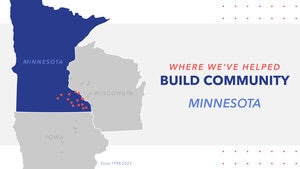 Minnesota Map Highlighting Crescendo Consulting'S Community Development Projects.