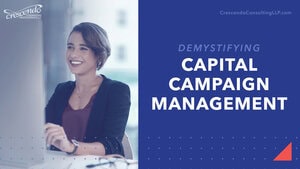 Alt: Businesswoman Smiling During A Financial Meeting For Capital Campaign Management.