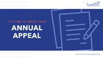 Annual Financial Report Cover With Blue Background And Document Illustration.