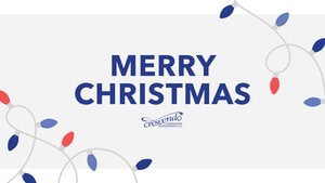 Merry Christmas Logo With Festive Design And Crescendo Consulting Branding.
